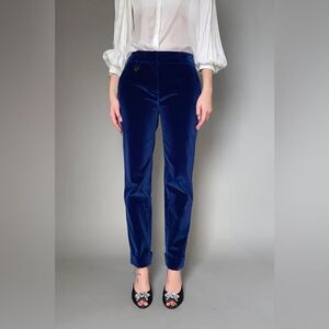 Lorena Antoniazzi | Elegant Blue Velvet velour Pants | euro size 42